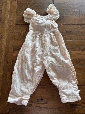 Toddler Cream Eyelet Jumpsuit